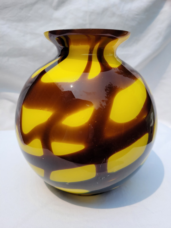 Colored glass vase from the 1970s