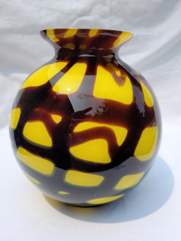 Colored glass vase from the 1970s