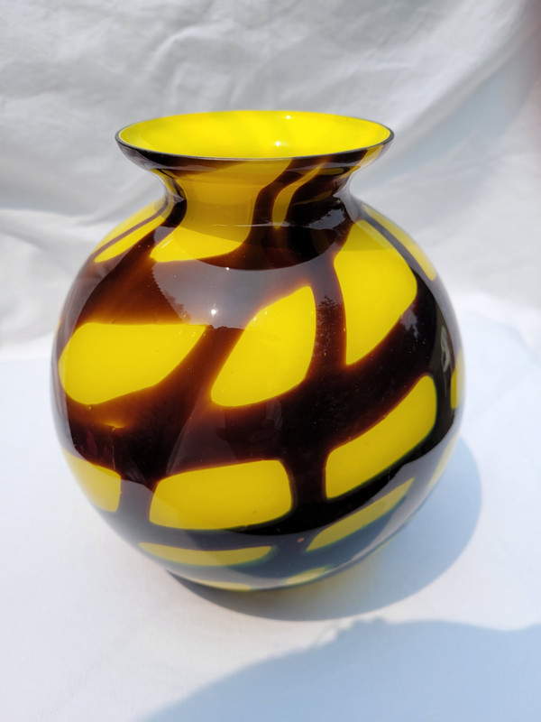 Colored glass vase from the 1970s