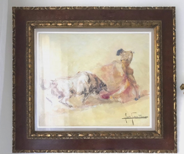 Pair of Paintings, Bullfighting Scenes - Jose Gonzales De La Pena