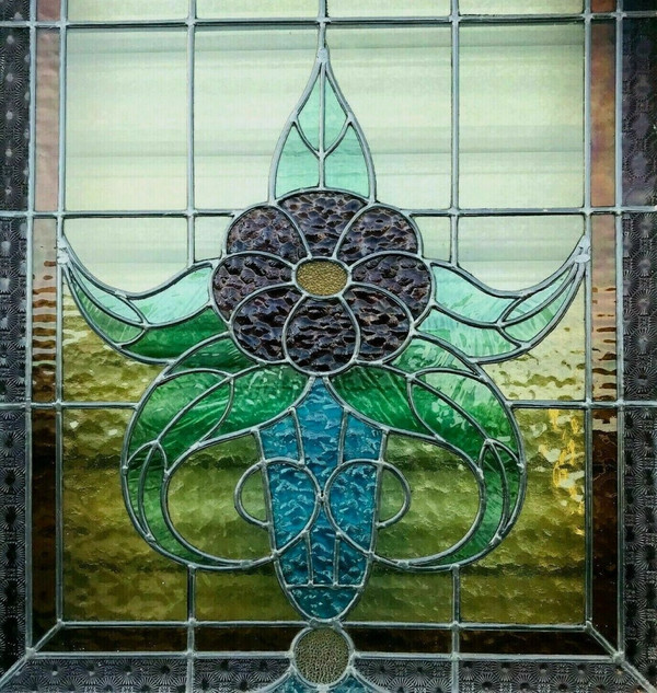 Separation Of Three Art Deco Stained Glass Doors 1900s