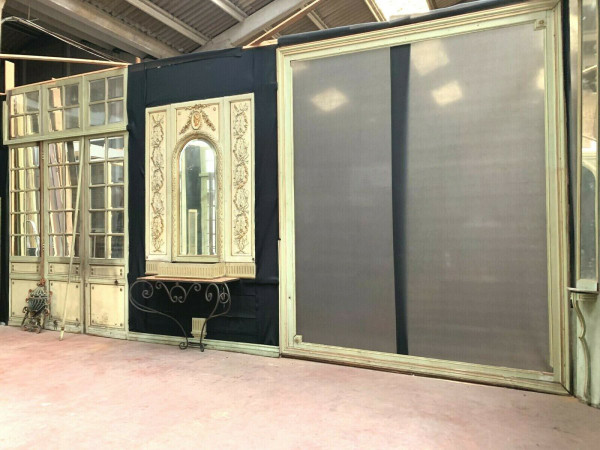 Louis XVI Style Woodwork In Patinated Wood Separation Doors 19th Century