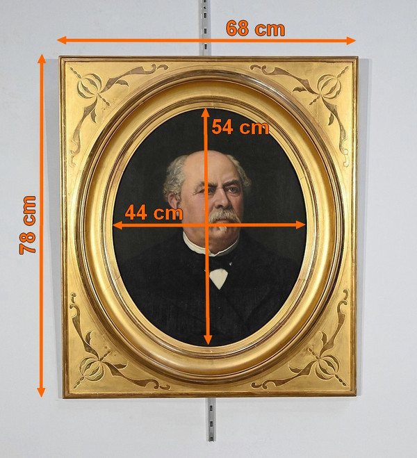 Öl auf Leinwand, Porträt von Adolphe Nicolas, Französische Schule des 19. Jahrhunderts