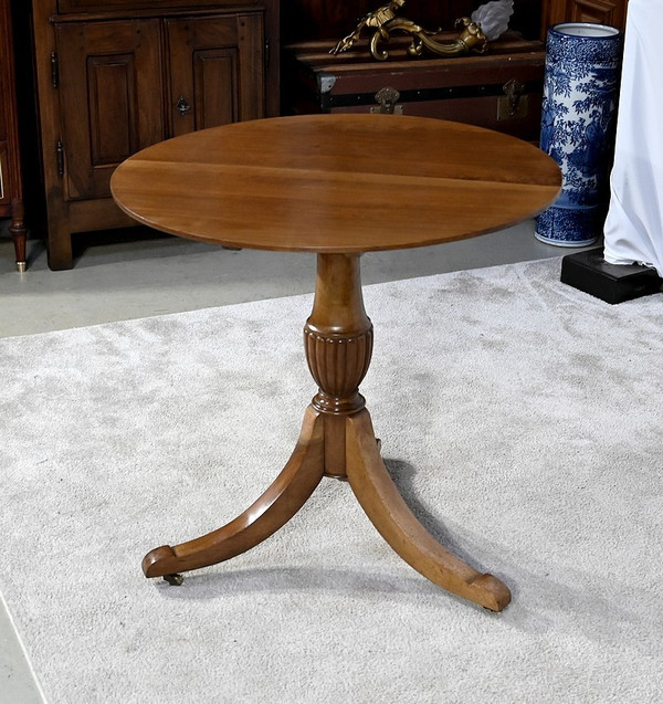 Tripod Pedestal Table in Solid Walnut, Restoration Period - Early 19th Century