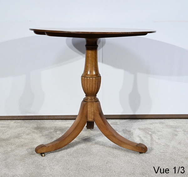 Tripod Pedestal Table in Solid Walnut, Restoration Period - Early 19th Century