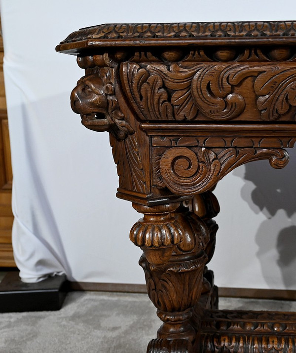 Desk table in the Gothic Renaissance style - Late 19th century