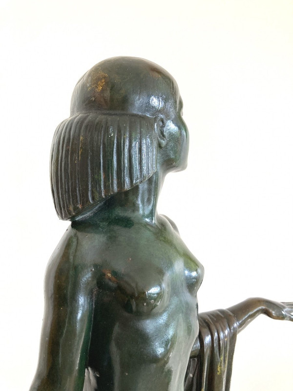 Sculpture De Femme En Bronze, Signée De Marcel Rau (belgique)