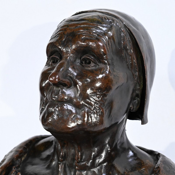 Important Bust of Bretonne in Bronze, signed G.Demée - Late 19th century