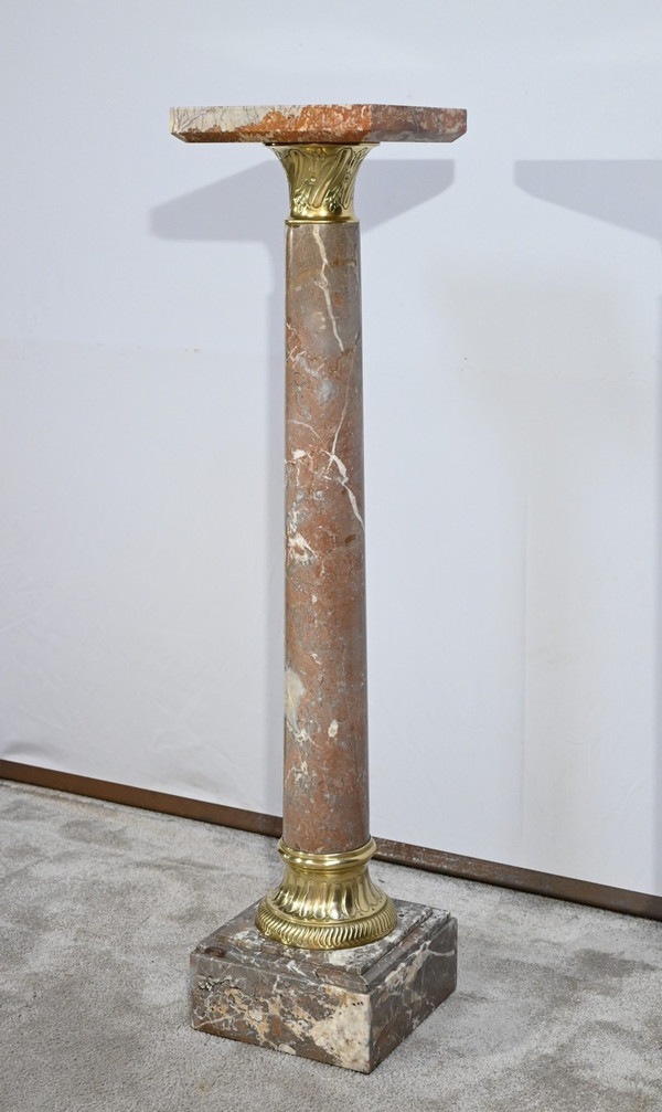 Marble Column With Swivel Tray - Late 19th Century