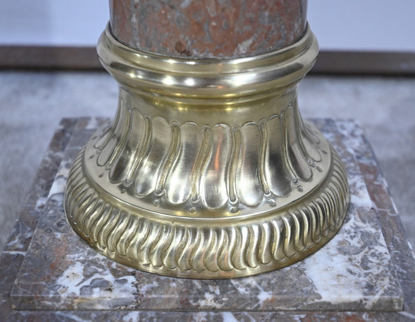 Marble Column With Swivel Tray - Late 19th Century