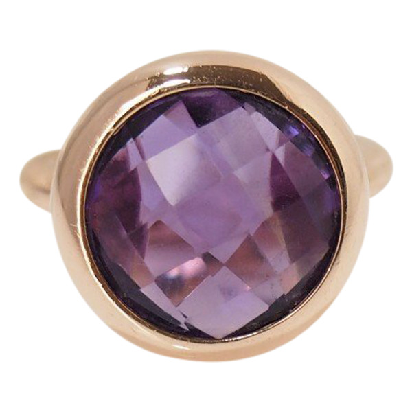 Ring aus Roségold und facettiertem Amethyst