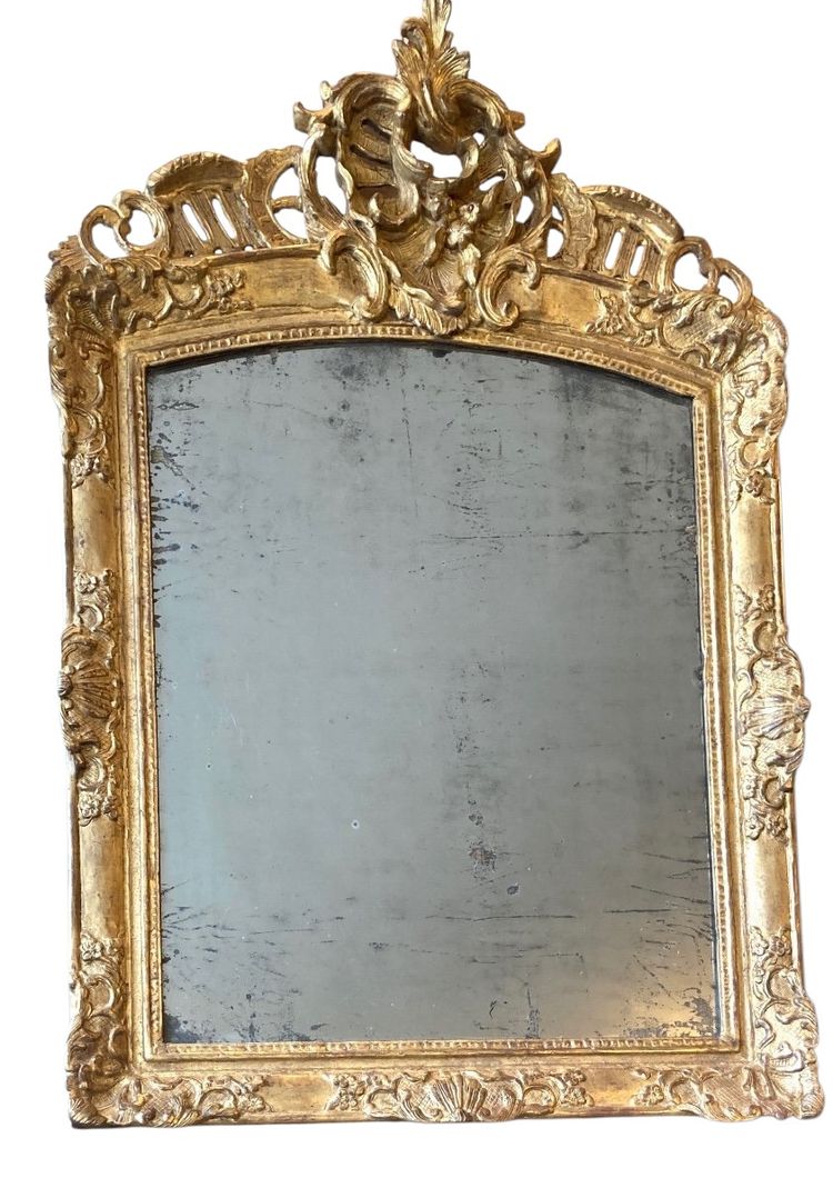 18th century Regence period carved and gilded wood mirror