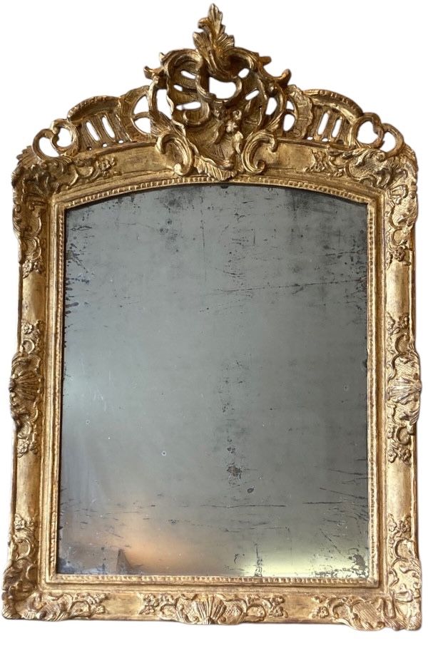 18th century Regence period carved and gilded wood mirror