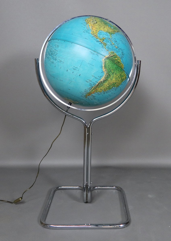 Terrestrial globe on foot