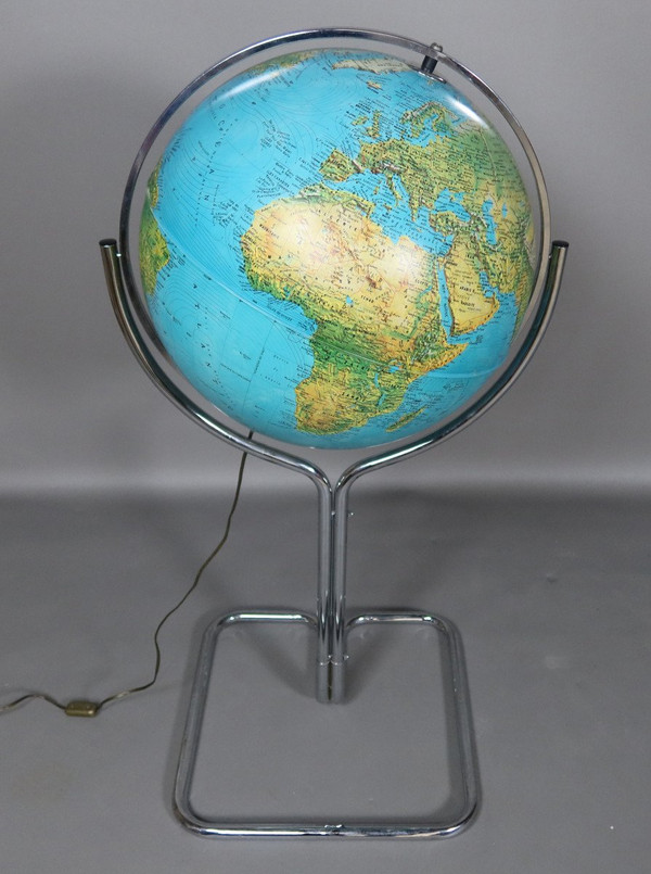 Terrestrial globe on foot