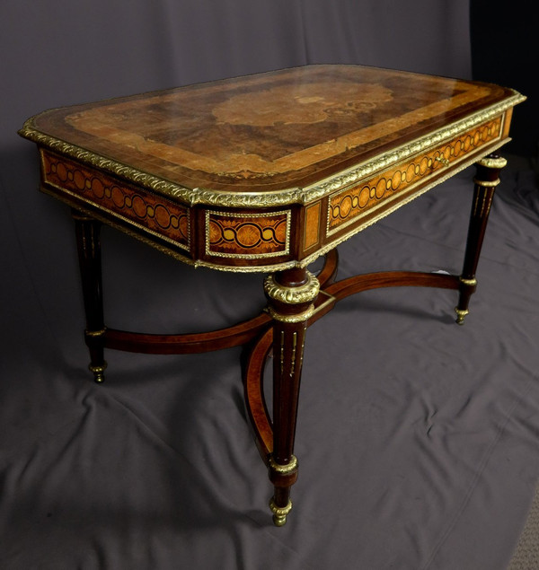 Table Bureau XIXe marqueterie époque Napoléon III