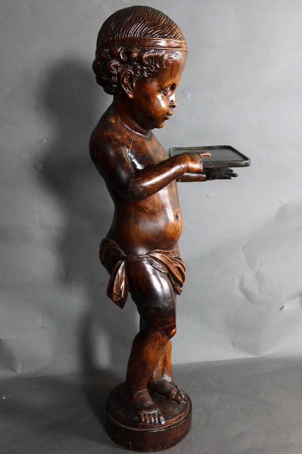 Scultura "Bambino servitore" del XIX secolo