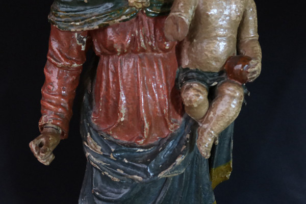 Sculpture " Vierge à l'enfant " XVIIIe siècle