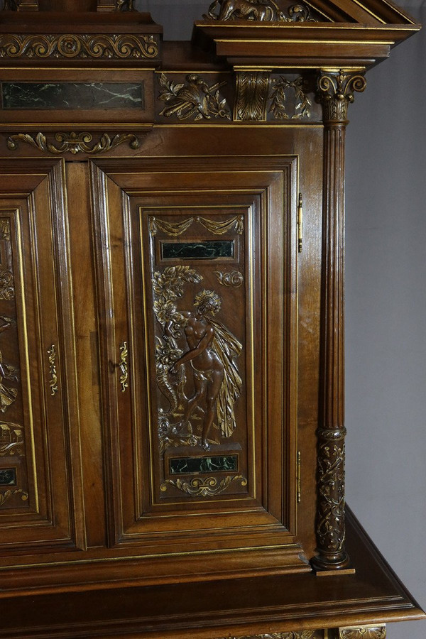 Carved walnut Renaissance buffet