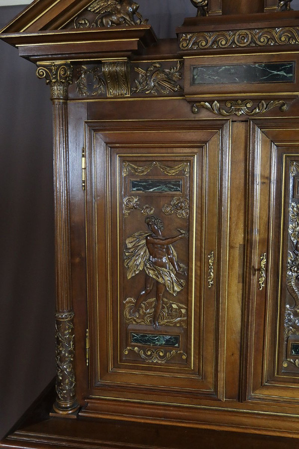 Carved walnut Renaissance buffet