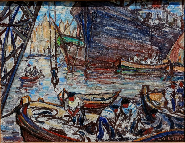 LUCIEN ROUDIER DIT ELLER 1894/1940 -MARSEILLE LE PORT-