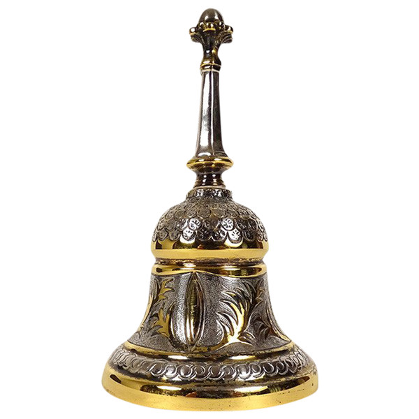 Clochette de Table en Argent Vermeil, Mexique Orfève Tane, 146,37gr XXè