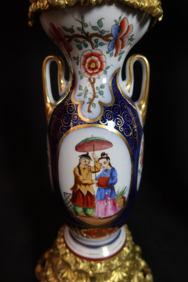 Pair Of Bayeux Porcelain Lamps 19th century