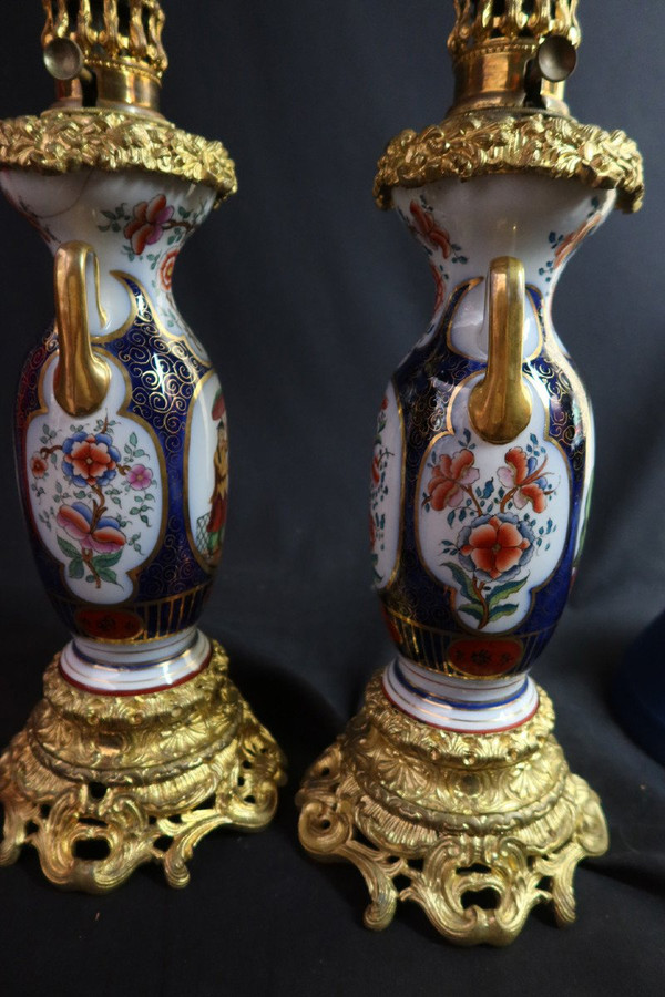 Pair Of Bayeux Porcelain Lamps 19th century