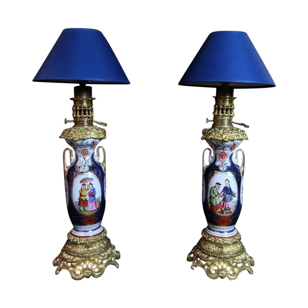 Pair Of Bayeux Porcelain Lamps 19th century