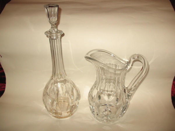 Cristal Saint Louis carafe and pitcher in cut crystal from the 20th century