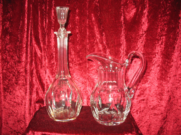 Cristal Saint Louis carafe and pitcher in cut crystal from the 20th century