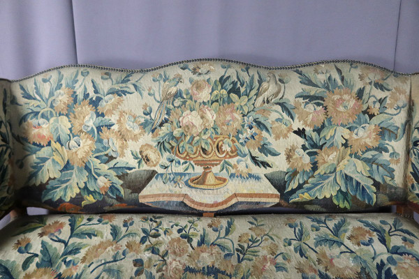 Louis XV Sofa In Aubusson Tapestry 19th Century