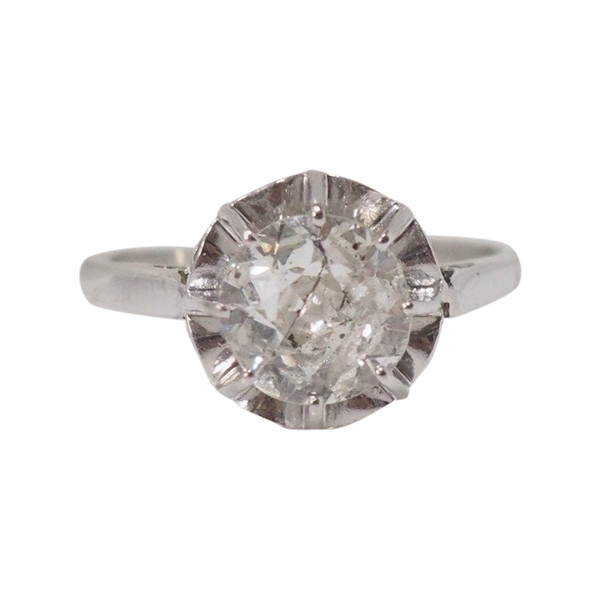 Antique Solitaire Ring In Platinum And Diamond