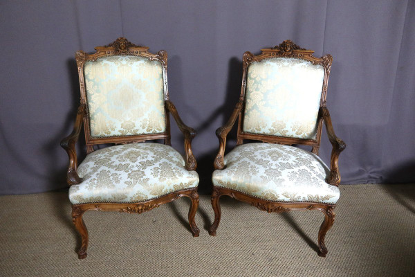 19th Century Walnut Armchairs And Chairs