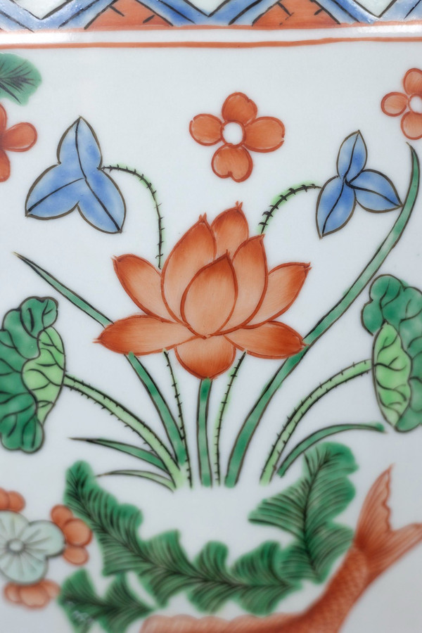 Paire de jardinières en porcelaine Canton, circa 1950