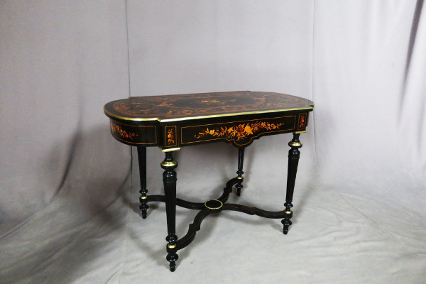 Napoleon III Table In Marquetry Dated 1888