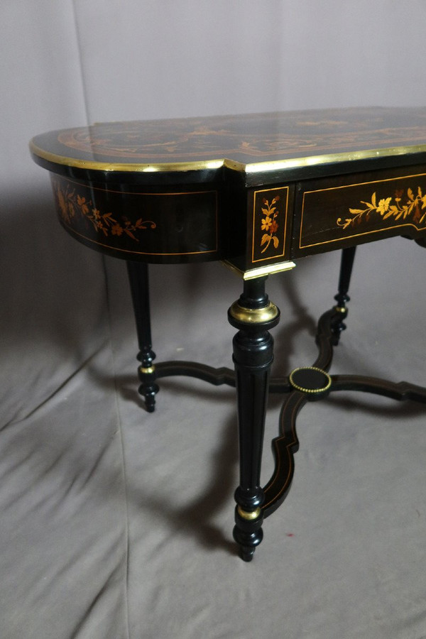 Napoleon III Table In Marquetry Dated 1888