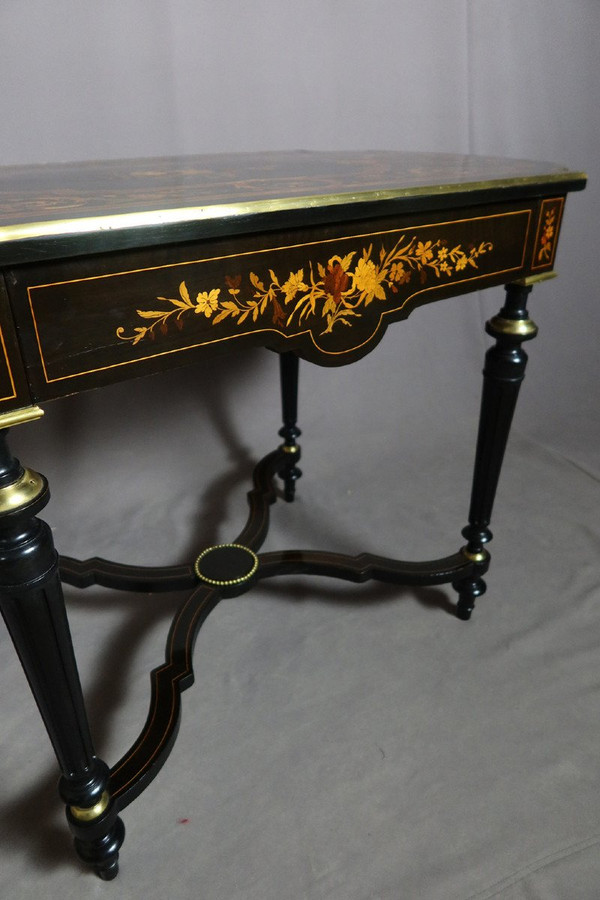 Napoleon III Table In Marquetry Dated 1888