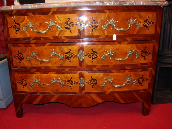 chest of drawers in Louis XIV period marquetry