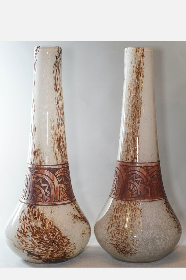 Théodore Legras, Pair Of Art Deco Vases