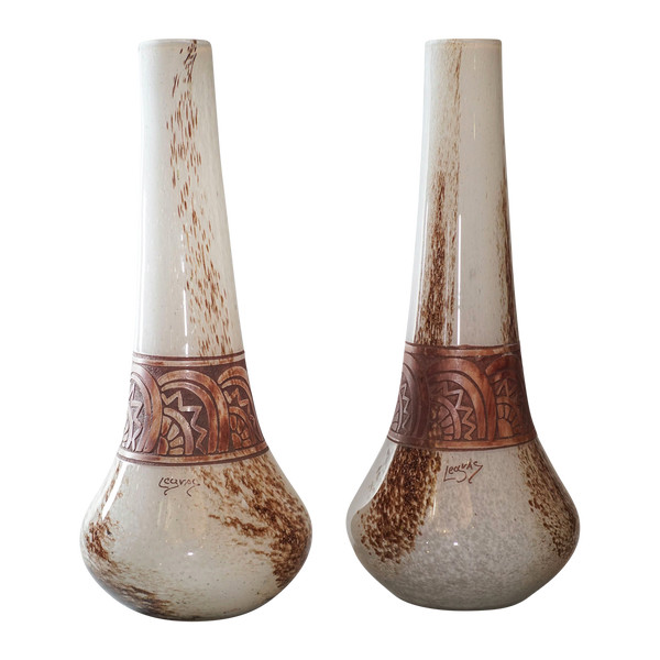 Théodore Legras, Pair Of Art Deco Vases