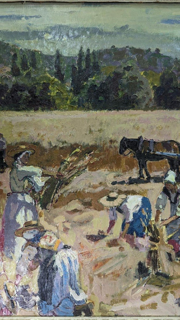 Huile Sur Toile Intitulée La Moisson En Provence Michel Zimmermann