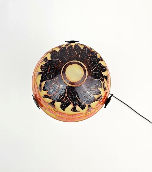 Le Verre Français Art Deco Pilzlampe „Amourettes“