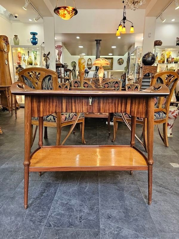 Majorelle Art Nouveau Serving Table "Cyclamens"