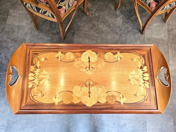 Majorelle Art Nouveau Serving Table "Cyclamens"