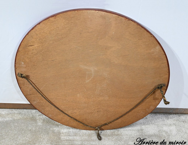 Oval Mirror in Golden Wood - Early 20th Century