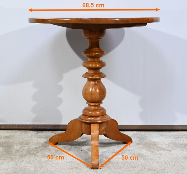 Small Pedestal Table in Blond Cherry, Louis Philippe period - 2nd half of the 19th century