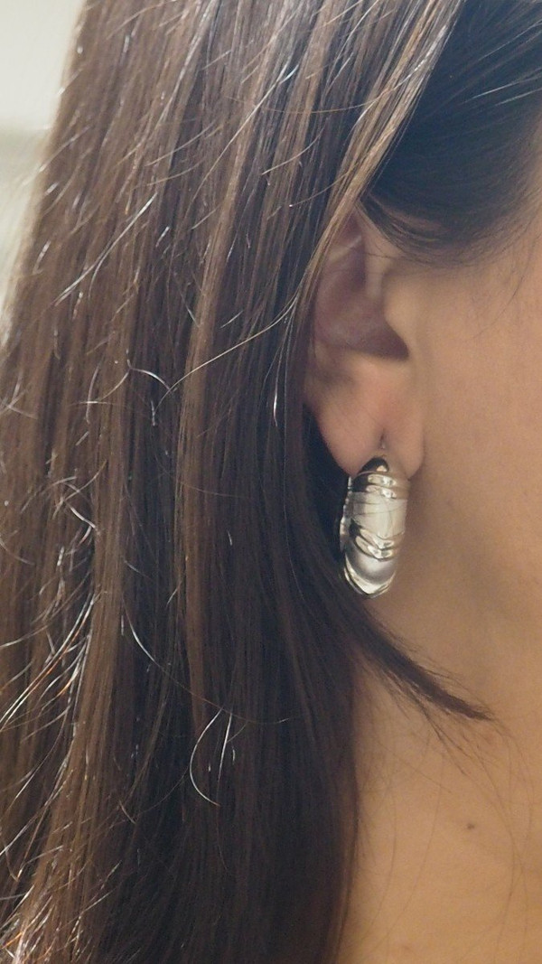 Hoop Earrings In White Gold