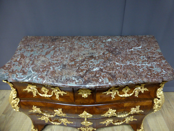 Commode Tomb Louis XV Marquetry XVIII