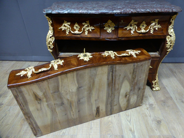 Commode Tomb Louis XV Marquetry XVIII